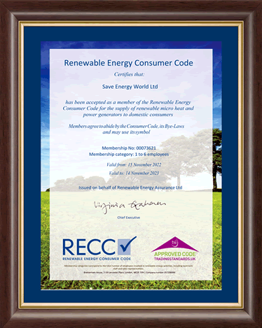 Renewable Energy Consumer Code (RECC) Certificate