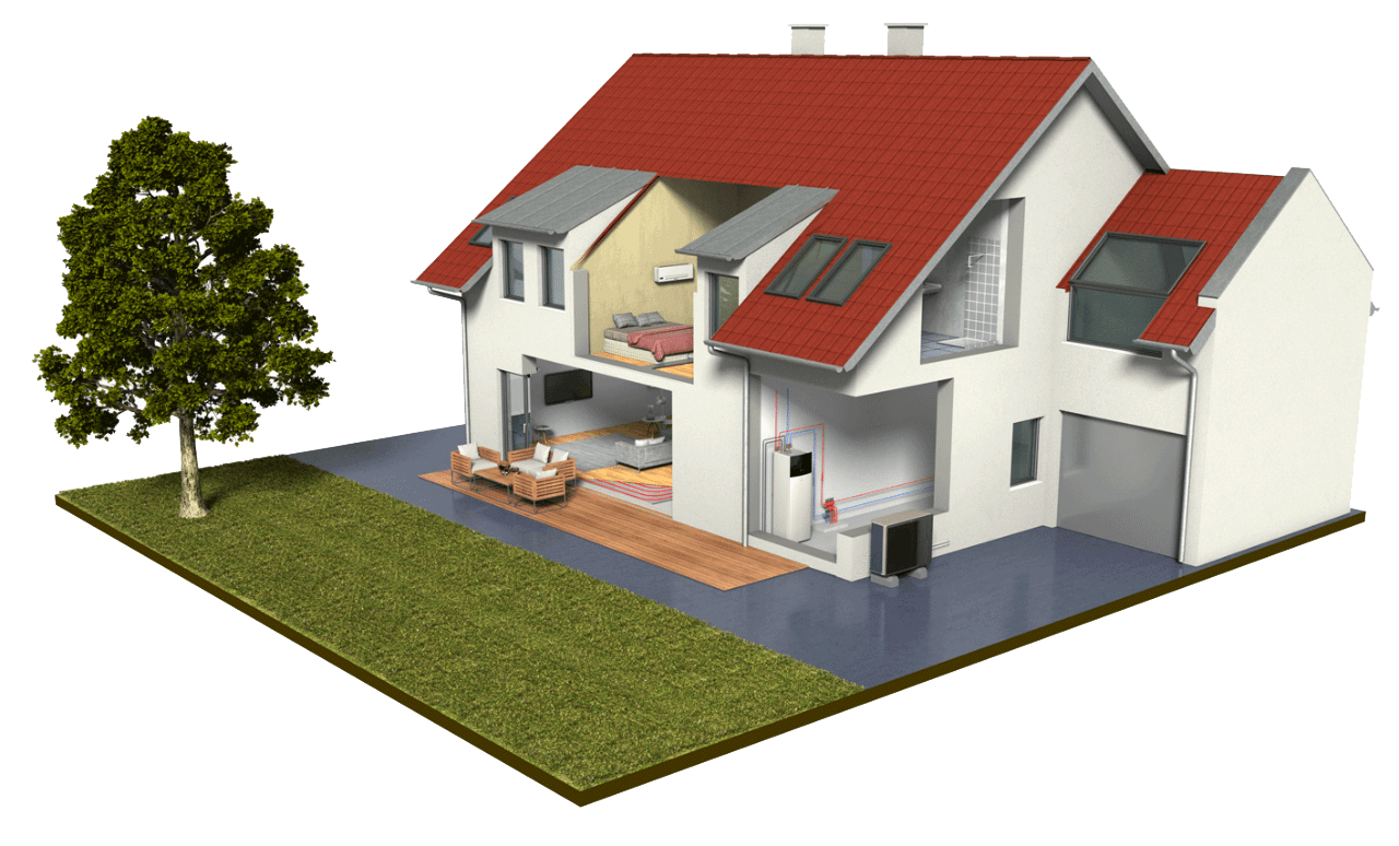 House With Heat Pump Diagram